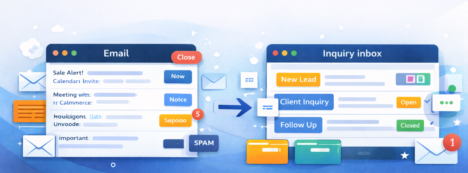 Email inbox versus inquiry inbox comparison